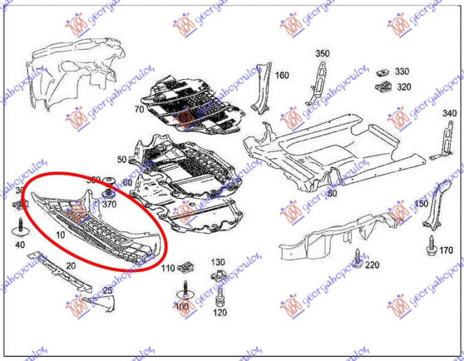 Mbrojtje/kapak nën motor i përparëm 09-