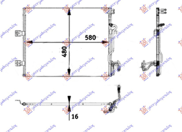 Radiator i kondicionerit benzinë/dizel (58x48)