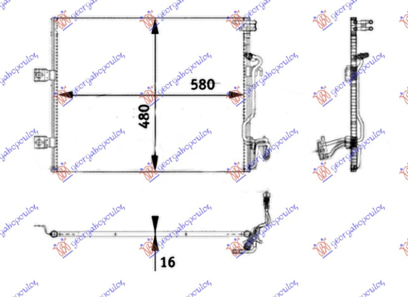Radiator i kondicionerit benzinë/dizel (58x48)