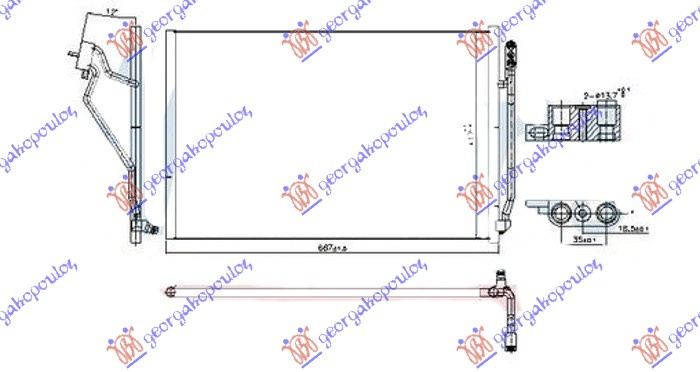 Radiator i kondicionerit 4.7-5.5 benzinë - 4.0 dizel 09- (667x417x16)