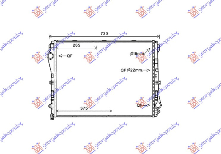 Radiator për motor benzinë/dizel (marsh automatik) (640x500x260