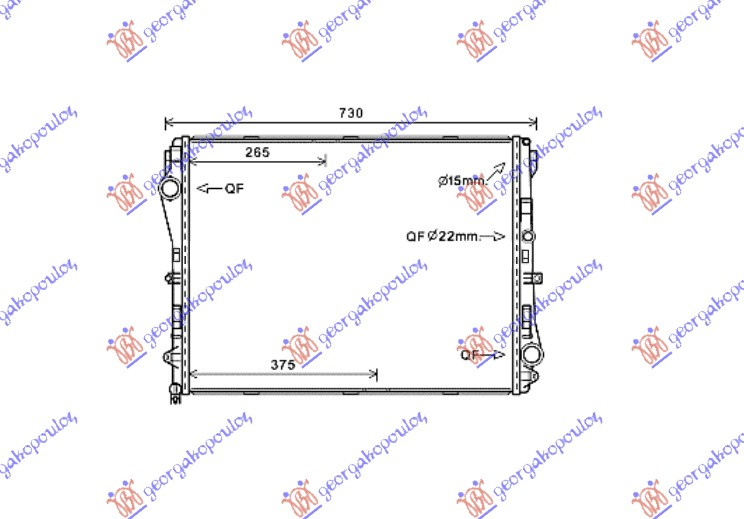 Radiator për motor benzinë/dizel (marsh automatik) (640x500x260