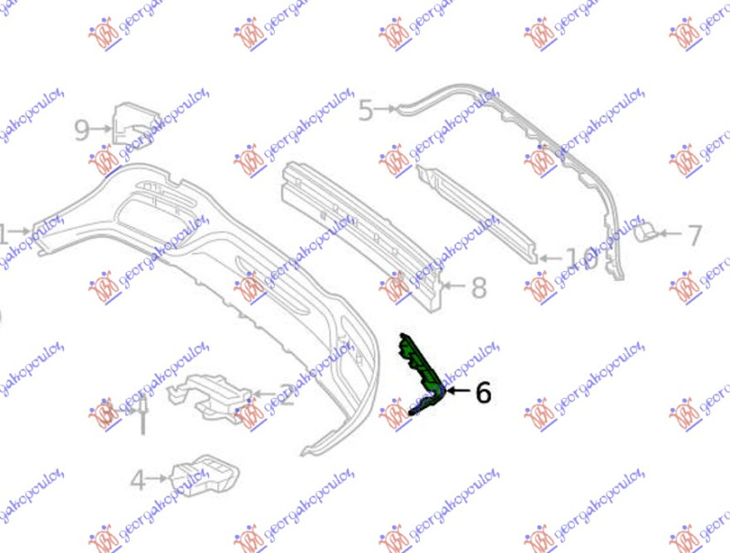Shirit në spoiler në parakolpin e pasëm krom (s63/s65 AMG)