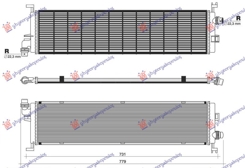Radiator shtesë për motor 3.0-4.0 benzinë hibrid - 3.0-4.0 dizel hibrid (650x150)