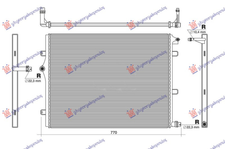 Radiator shtesë për motor 3.0 benzinë hibrid - 3.0 dizel hibrid (650x508)