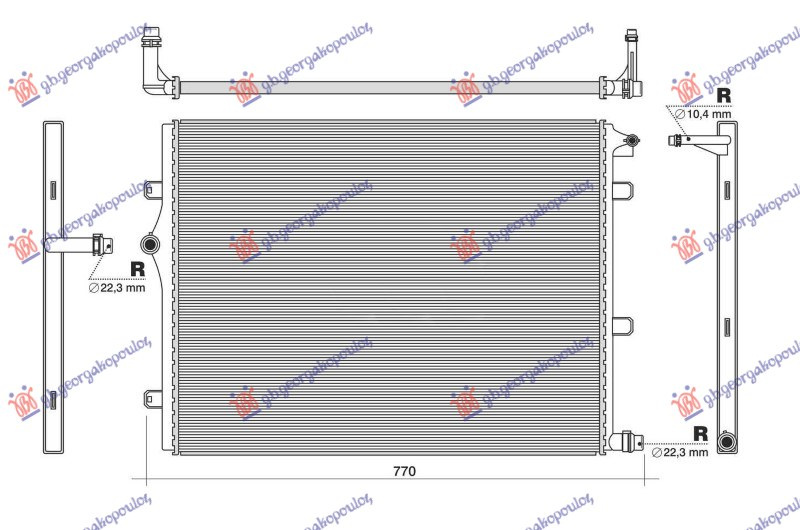 Radiator shtesë për motor 3.0 benzinë hibrid - 3.0 dizel hibrid (650x508)