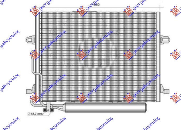 Radiator i kondicionerit 3.5-5.5 benzinë - 3.0 dizel 07- (628x442x16)