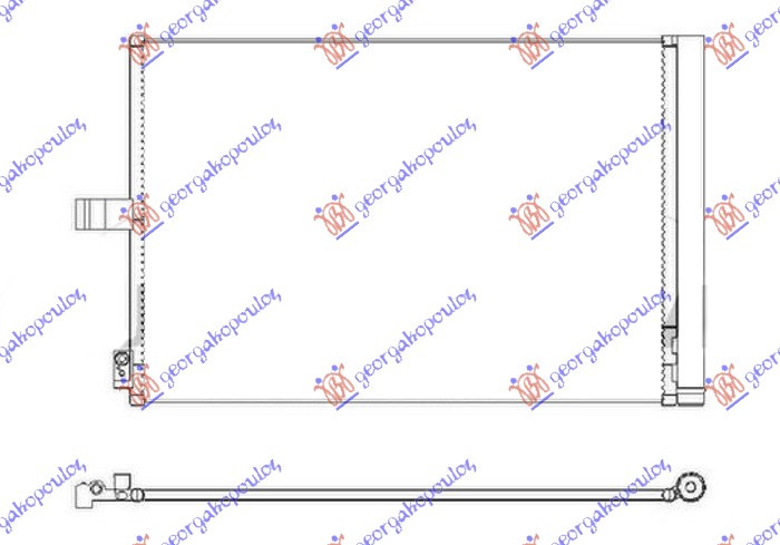 Radiator i kondicionerit 2.0-3.0-3.5-4.7 benzinë (646x421x12)