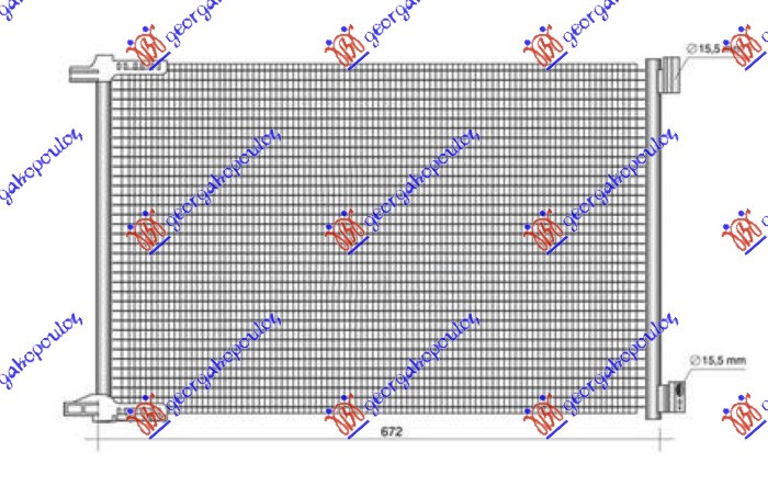 Radiator i kondicionerit 3.0-4.0-6.0 benzinë/hibrid - 2.9-3.0 dizel (645x449x12)