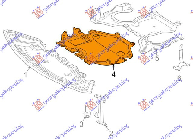 Mbrojtje/kapak nën motor i mesëm (4matic)