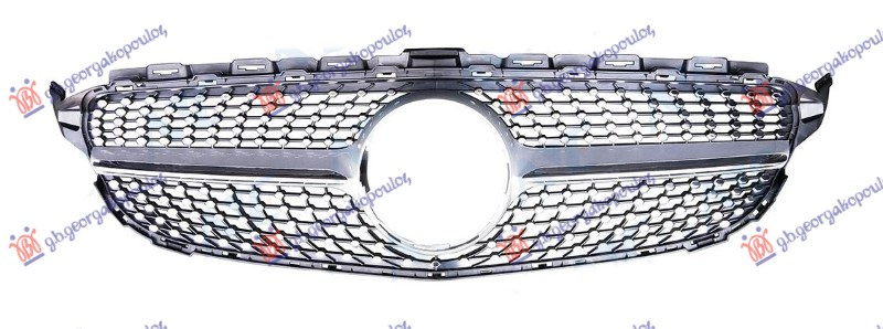 Maskë pvc/grilë (AMG/AMG line) (diamant tipi) (Shirit i argjendtë/krom)