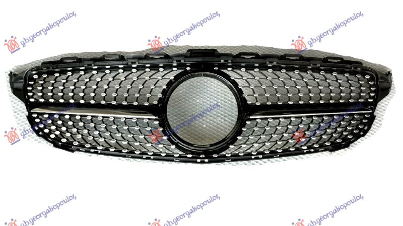 Maskë pvc/grilë (AMG/AMG line) (diamant tipi) (me ngjyrë të zezë/krom shirit)