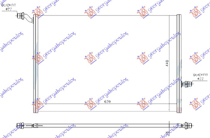 Radiator shtesë për motor benzinë - dizel (635x440x16) (MAHLE BEHR PREMIUM LINE)