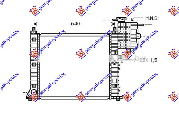 Radiator për motor benzinë/dizel (marsh manual) pa kondicioner (570x560)