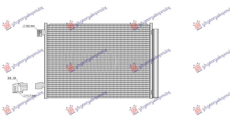 Radiator i kondicionerit të gjitha modelet (650x463x12)
