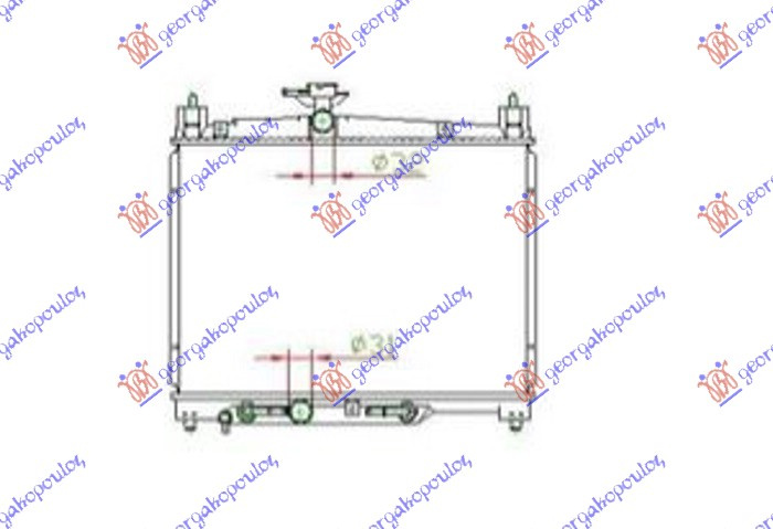 Radiator për motor 1,0i 16V VTi (35x49) (marsh automatik) (KOYO)