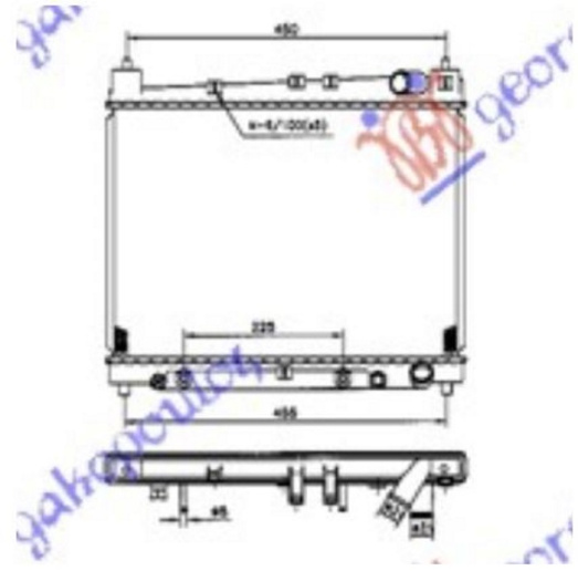 Radiator për motor 1,3-1,5 (35x49) (marsh automatik) (KOYO)