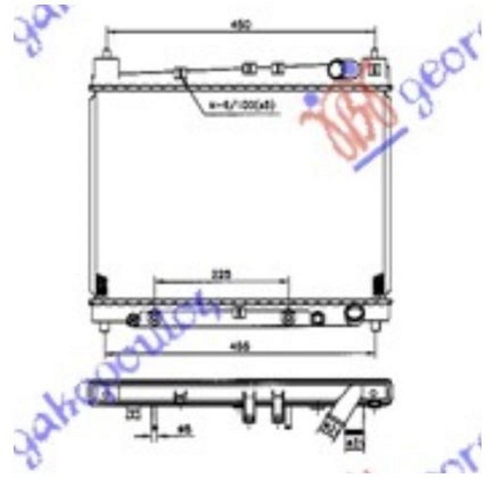Radiator për motor 1,3-1,5 (35x49) (marsh automatik) (KOYO)