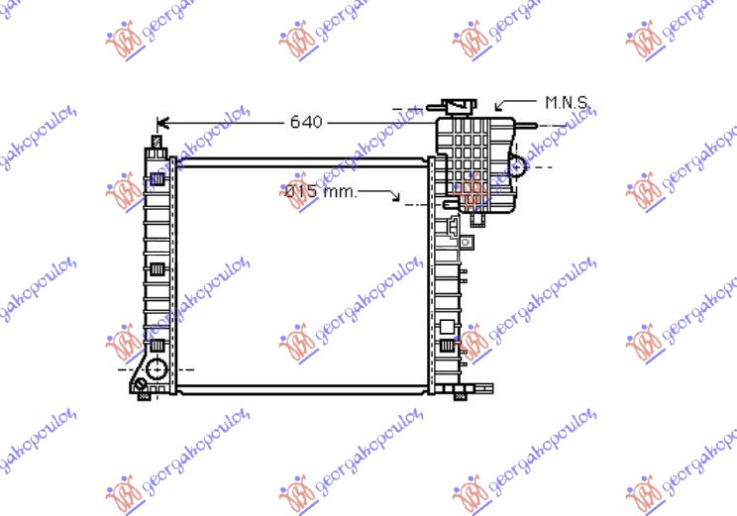 Radiator për motor 99-03 2.2CDI (marsh manual) (me kondicioner) (57x56) (MAHLE BEHR PREMIUM LINE)