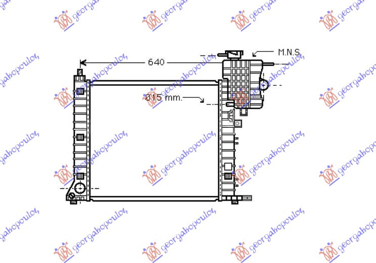 Radiator për motor 99-03 2.2CDI (marsh manual) (me kondicioner) (57x56) (MAHLE BEHR PREMIUM LINE)