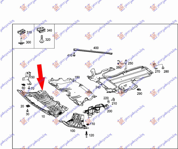 Mbrojtje/kapak nën motor (AMG line)