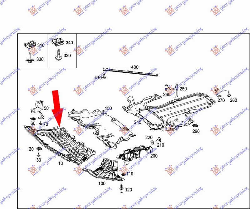 Mbrojtje/kapak nën motor (AMG line)