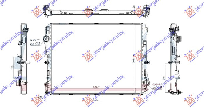 Radiator për motor 2.0 benzinë/hibrid (marsh manual/automatik) (640x502)