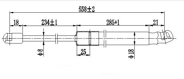 Amortizues (një) për derën e bagazhit (558L-340N)