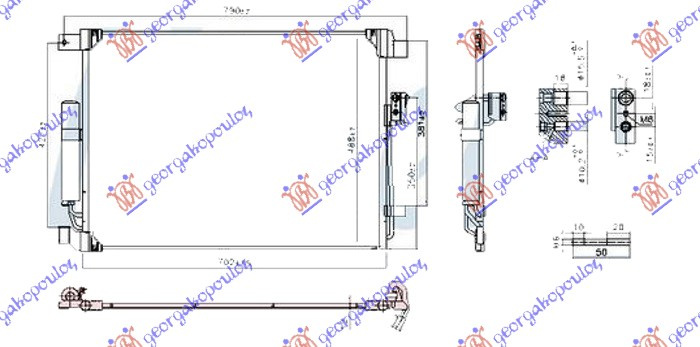 Radiator i kondicionerit 2.3 dizel (702x488x12)