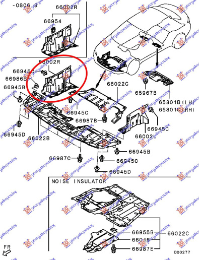 Mbrojtje/kapak nën motor (anësorë)