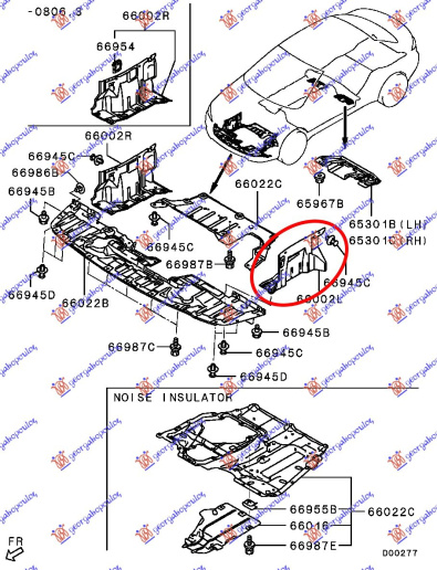 Mbrojtje/kapak nën motor (anësorë)
