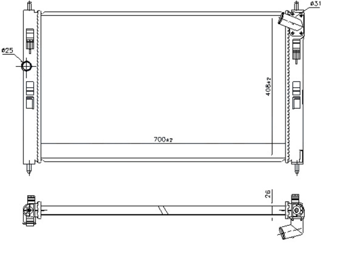 Radiator për motor 1.6 HDI dizel (marsh manual/automatik) (700x410)