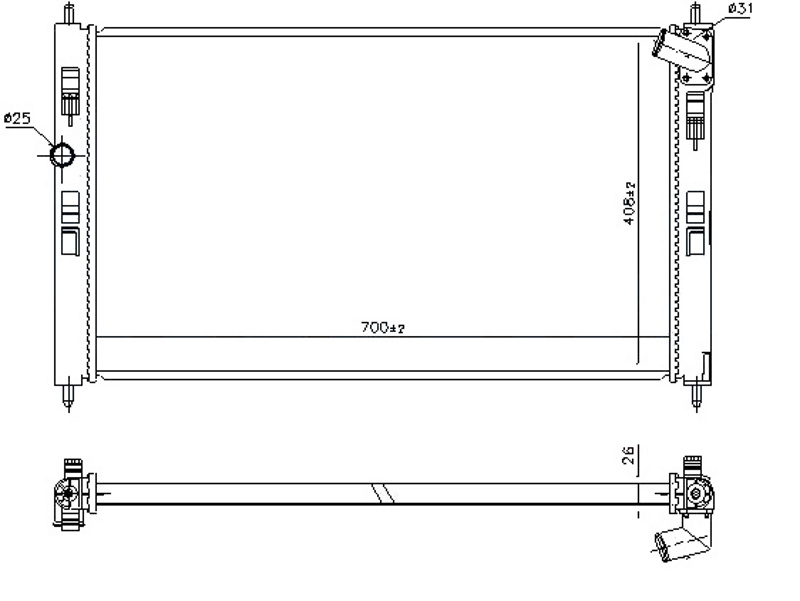 Radiator për motor 1.6 HDI dizel (marsh manual/automatik) (700x410)