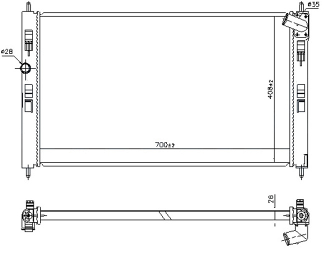 Radiator për motor 1.8 DI-D (marsh manual) dizel (700x410)