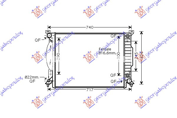 Radiator për motor 3.0 V6 benzinë (marsh automatik) (630x450)