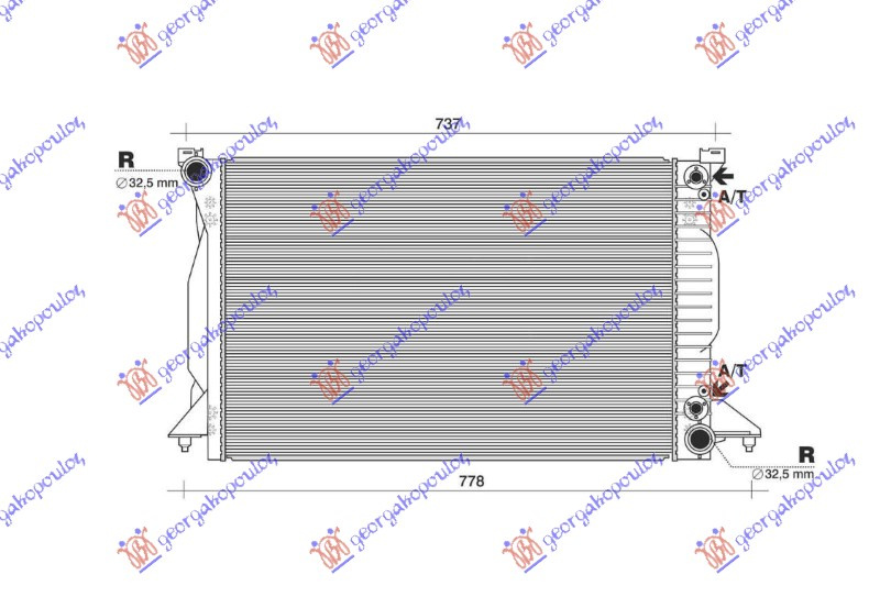 Radiator për motor 2.5 TDI dizel (me/pa kondicioner) (marsh automatik) (632x399)