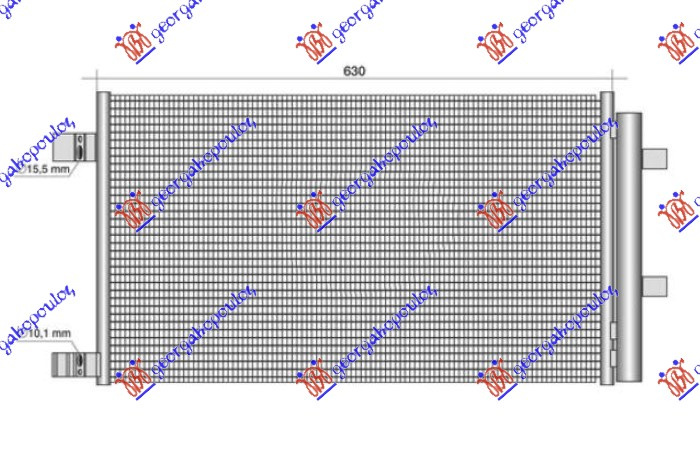 Radiator i kondicionerit 1.5 DCI dizel (628x359x12)