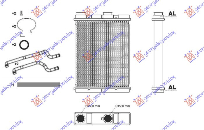Ngrohës kabine 1.2-1.3-1.6 DIG TURBO - 2.0i 16V benzinë - 1.5-1.6 dCi dizel (202x160x26)