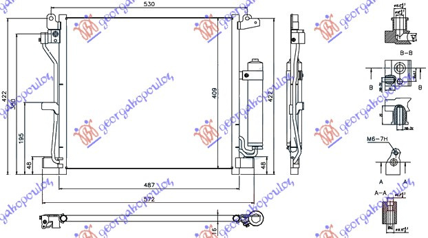 Radiator i kondicionerit 1,5DCi dizel (487x409x16)