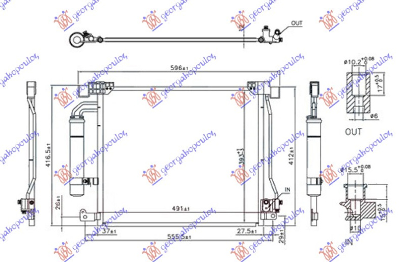 Radiator i kondicionerit 1.2 DIG TURBO - 1.5 dci - 1.6 DIG TURBO (491x414x12) hapje deri te filtri