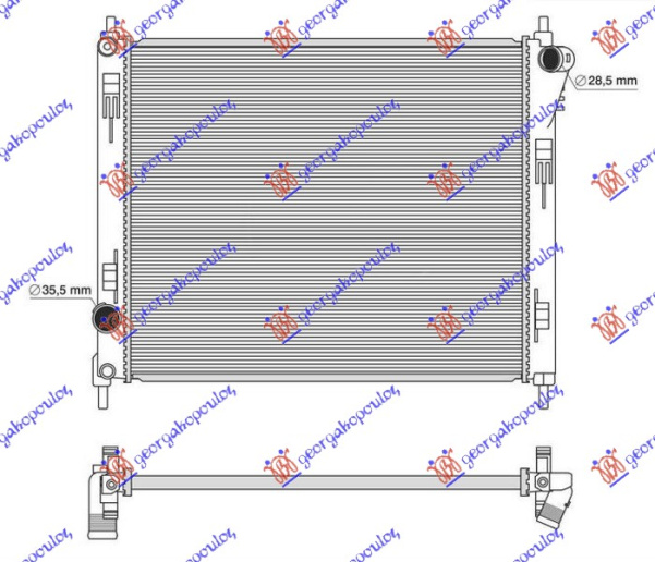 Radiator për motor 1.2 DIG-T benzinë (508x432) (KOYO)