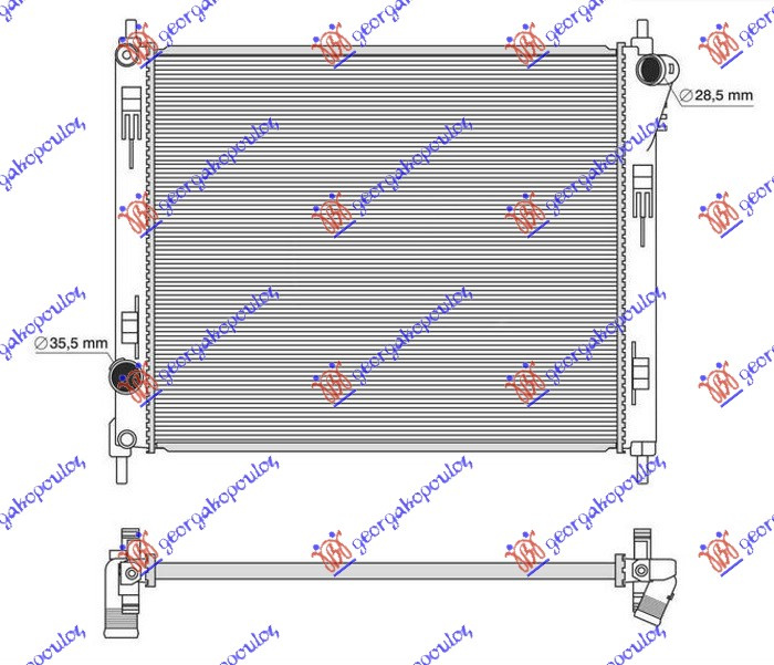 Radiator për motor 1.2 DIG-T benzinë (508x432) (KOYO)