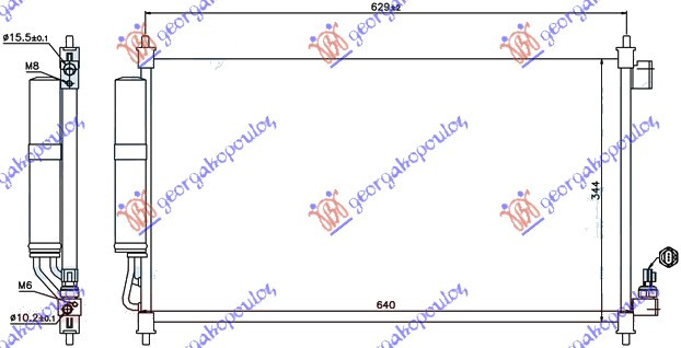 Radiator i kondicionerit 1.6i16V (61x34,2x1,6)