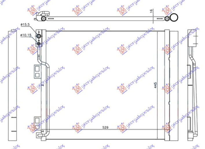 Radiator i kondicionerit 1.5 DCi dizel (490x450x16)