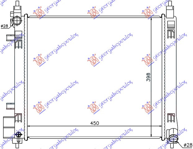 Radiator për motor 1.2DIG (45x40) (marsh manual/automatik) (HR12DDR)