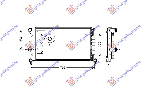 Radiator për motor 1.3-1.9cc JTD (me/pa kondicioner) (70x30,6)