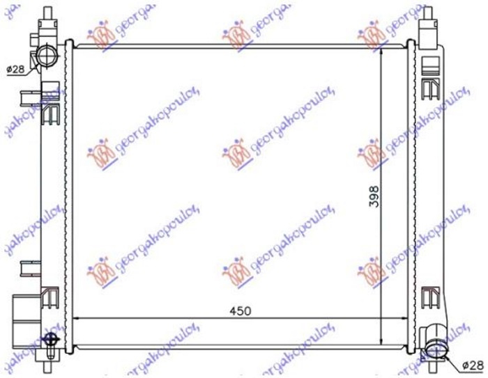 Radiator për motor 1.2DIG (45x40) (marsh manual/automatik) (HR12DDR) (KOYO)