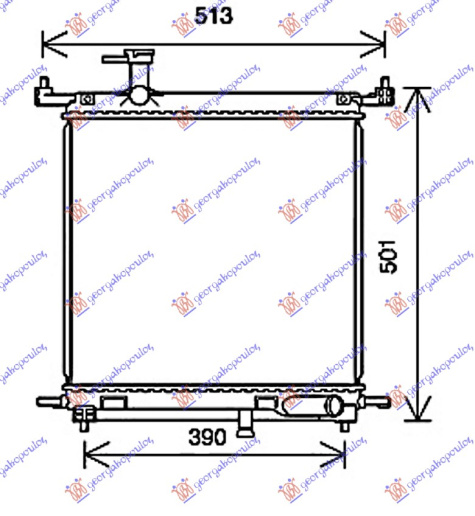 Radiator për motor 1.2i-12V 75PS (40x43) (HR12DE)
