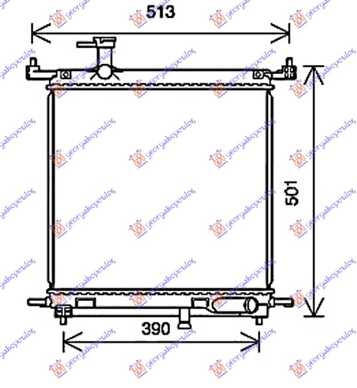 Radiator për motor 1.2i-12V 75PS (40x43) (HR12DE)