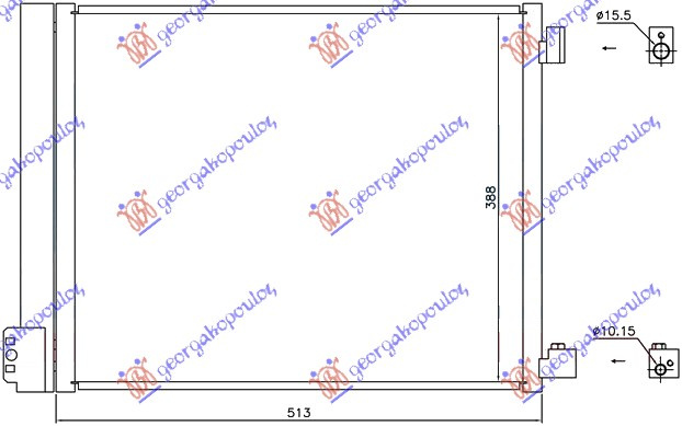 Radiator i kondicionerit 1.2DIG-1.5i16V (51x38) (HR12DDR